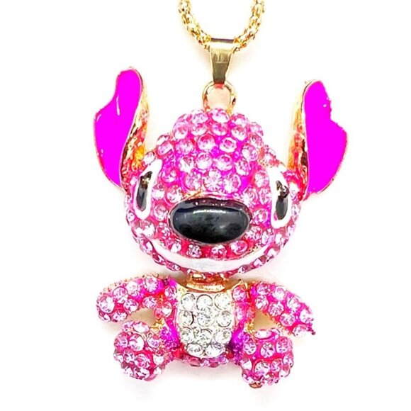 Pink ALIEN Stitch Character Pendant Necklace - Picture 1 of 1